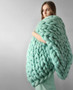 merino wool Chunky Knitted Blanket Winter warm thick Yarn Bulky Knitting blankets Handmade large big sofa bed weighted blanket
