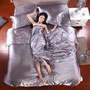 100% pure satin silk bedding set,Home Textile Full/Queen/King size bed sheet