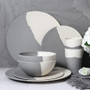 4pcs/8pcs Gray and White Bamboo Tableware