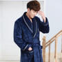 Flannel robe male winter thickening long male design coral fleece sleepwear plus size autumn and winter robe bathrobes
