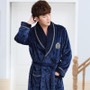 Flannel robe male winter thickening long male design coral fleece sleepwear plus size autumn and winter robe bathrobes