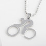 Stainless Steel Silver Bike Pendant Necklace