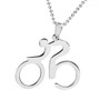 Stainless Steel Silver Bike Pendant Necklace