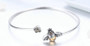 Sterling Silver Crystal Honey Bee Bangle