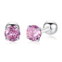 Sterling Silver  Zircon Crystal Stud  Earring