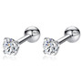 Sterling Silver  Zircon Crystal Stud  Earring