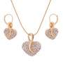 Austrian Crystal heart shape Chain Necklace Earrings Set