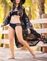 SeaLife Women Beach Cover Ups Cardigan Blouse Long  Kimono Wraps Chiffon Black (125): Clothing
