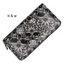 Sugar Skull Wallet for Women Clutch Zipper Credit Card Holder Gift Purse