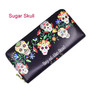 Sugar Skull Wallet for Women Clutch Zipper Credit Card Holder Gift Purse