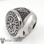 Viking Compass Vegvisir Ring With Runes