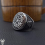Viking Compass Vegvisir Ring With Runes