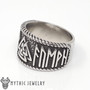 Viking Valknut Ring With Runes