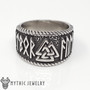 Viking Valknut Ring With Runes