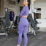 Women Seamless yoga set Fitness Sports Suits GYM Cloth Yoga Long Sleeve Shirts High Waist Running Leggings Workout Pants Shirts