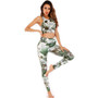 Seamless Yoga Set Women Fitness Clothing Sportswear Gym Leggings Floral Push-up Strappy Sports Bra 2 Pcs Print Sports Suit