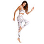 Seamless Yoga Set Women Fitness Clothing Sportswear Gym Leggings Floral Push-up Strappy Sports Bra 2 Pcs Print Sports Suit