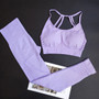 Energy Seamless Leggings+Strappy Bra 2Pcs Yoga Set