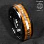 8mm Black Tungsten carbide ring Koa Wood Abalone (Wedding Band Men's Jewelry)