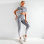 Yoga Set Long Sleeve Top High Waist Belly Control Sport Leggings Gym Clothes Seamless Sport Suit