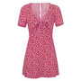 Short Sleeve Wrap Boho Floral Mini Dress