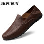 Genuine Leather Men Casual Shoes Luxury Brand 2020