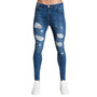 Mens Ripped Jeans for men Casual Black Blue Skinny slim Fit Denim Pants