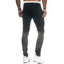 Jeans Men's Gradient Hole Denim Pencil Pants New Men Skinny Jeans Washed Ripped Black Stretch Trousers