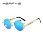 MERRY'S Vintage Women Steampunk Sunglasses Brand Design Round Sunglasses Oculos de sol UV400