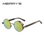 MERRY'S Vintage Women Steampunk Sunglasses Brand Design Round Sunglasses Oculos de sol UV400