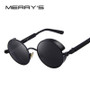 MERRY'S Vintage Women Steampunk Sunglasses Brand Design Round Sunglasses Oculos de sol UV400