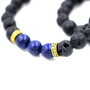 Lava Stone with Blue Bead Bracelet