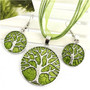 Tree of Life Silver Pendant Necklace & Earring Sets