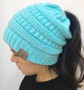 Messy Bun Soft Knit Ponytail Beanie