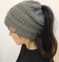 Messy Bun Soft Knit Ponytail Beanie