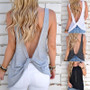 Sleeveless Backless Shirt