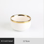 Gilt Rim White Porcelain Dinner Plate Set Kitchen Plate Ceramic Tableware Food Dishes Rice Salad Noodles Bowl Mug Cutlery Set 1p