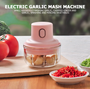 250ML Wireless Electric Meat Grinder Food Chopper Mini Stainless Kitchen Chopper Meat Grinder Shredder Kitchen Gadgets Pink