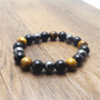 Tiger Eye & Hematite & Black Obsidian Bracelet