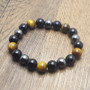 Tiger Eye & Hematite & Black Obsidian Bracelet