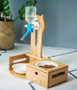 Handmade Wooden Automatic Water Dispenser For Cats or Dogs with Bowls