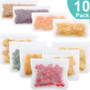 10Pcs Reusable Ziplock Food Storage Silicone Freezer  Bags