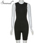 Simenual Women Casual Solid Fitness Sporty Rompers