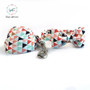 Geometric Dog Collar With Bowtie & Leash Set