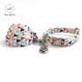 Geometric Dog Collar With Bowtie & Leash Set