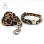 Leopard Print Dog Bowtie and Leash Set