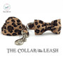 Leopard Print Dog Bowtie and Leash Set