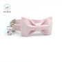 Pink Striped Dog Bowtie Collar & Leash Set