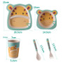 3pcs/set Bamboo Fiber Baby Cartoon Eating Tableware Kids Dinner Plate Toddler Feeding Dishes Children Training Bowl Spoon Fork