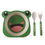 3pcs/set Bamboo Fiber Baby Cartoon Eating Tableware Kids Dinner Plate Toddler Feeding Dishes Children Training Bowl Spoon Fork